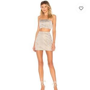 NTW REVOLVE AMY FLORAL BROCADE SET IN GOLD